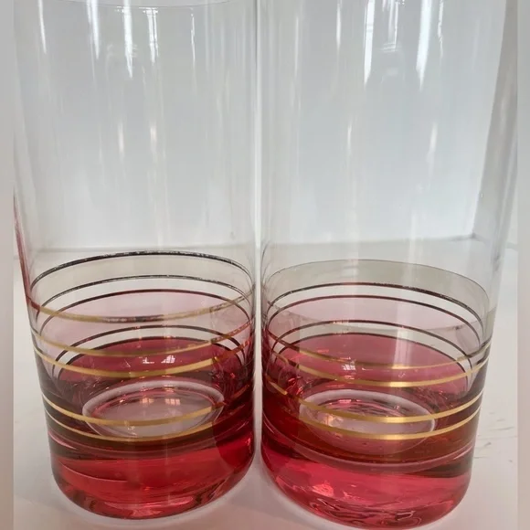 Set of 4 Tall Retro Cocktail Glasses - Picture 2 of 4